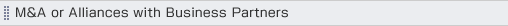 M&A or Alliances with Business Partners